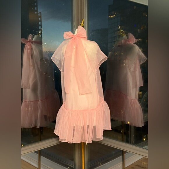 🆕 SIMKHAI 🧿 NWT Beaux Tiered Babydoll Mini Dress, Ballet Pink - Sz US 4 - Picture 7 of 14